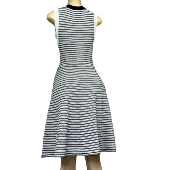 AQUA x Revolve Black & White Fit & Flare Sleeveless Sweater Dress - US S - Picture 6 of 6